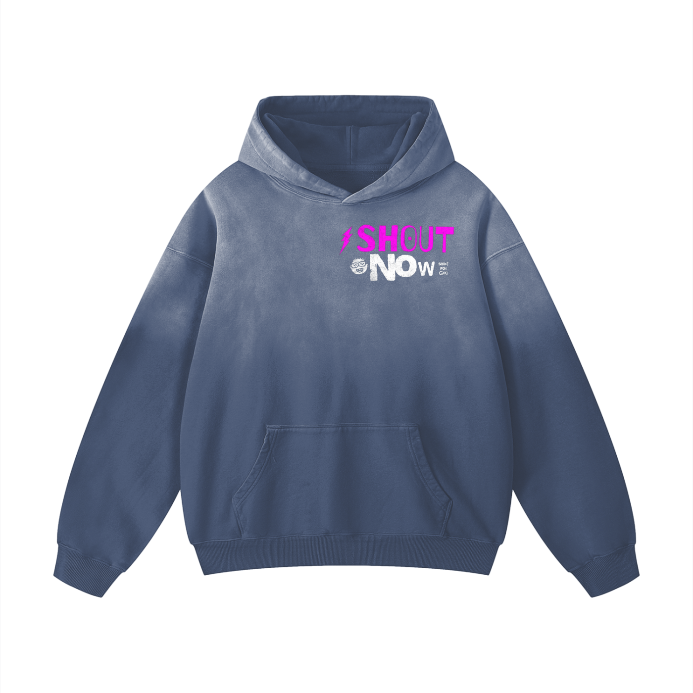 Shout: "Shout for god" washed hoodie