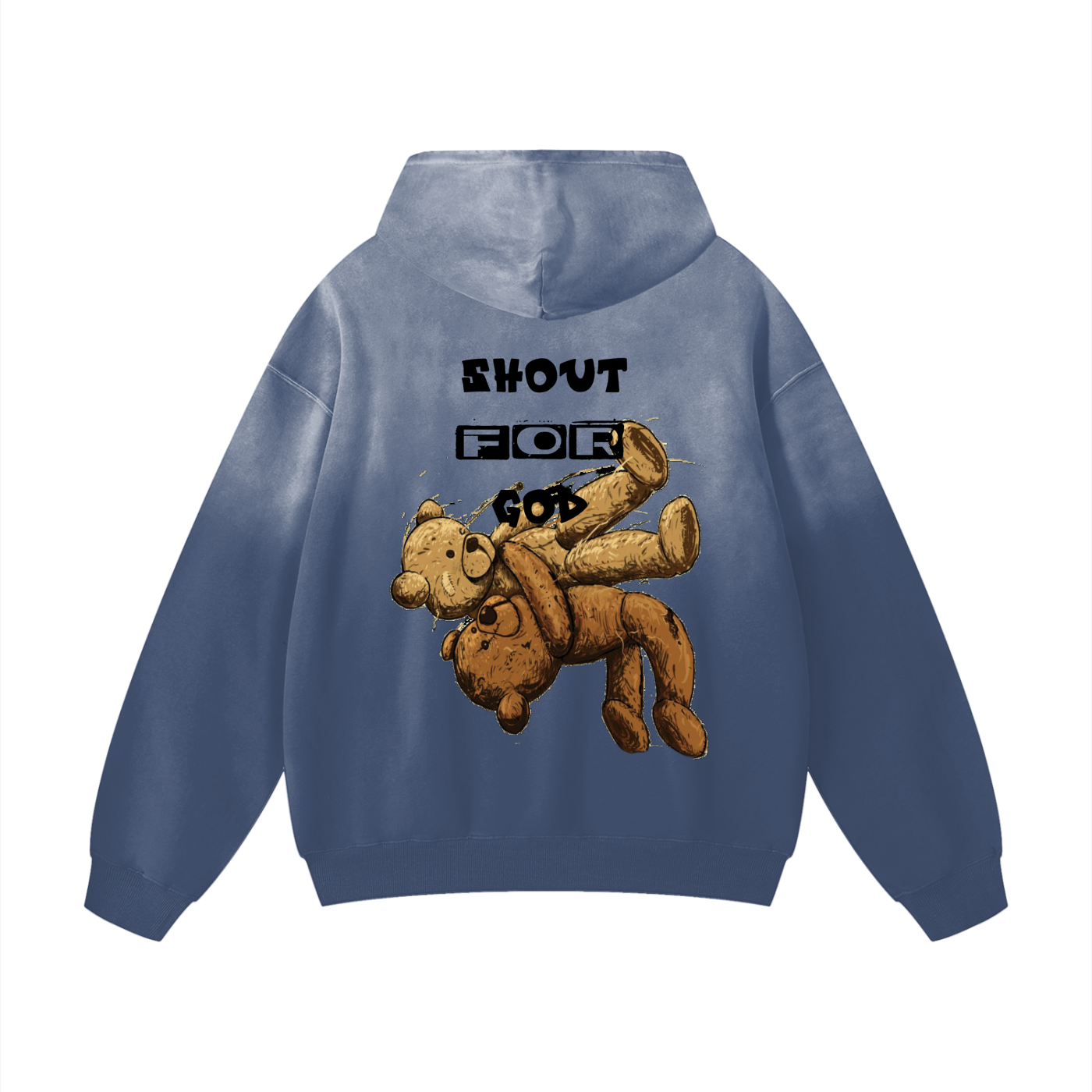 Shout: "Shout for god" washed hoodie