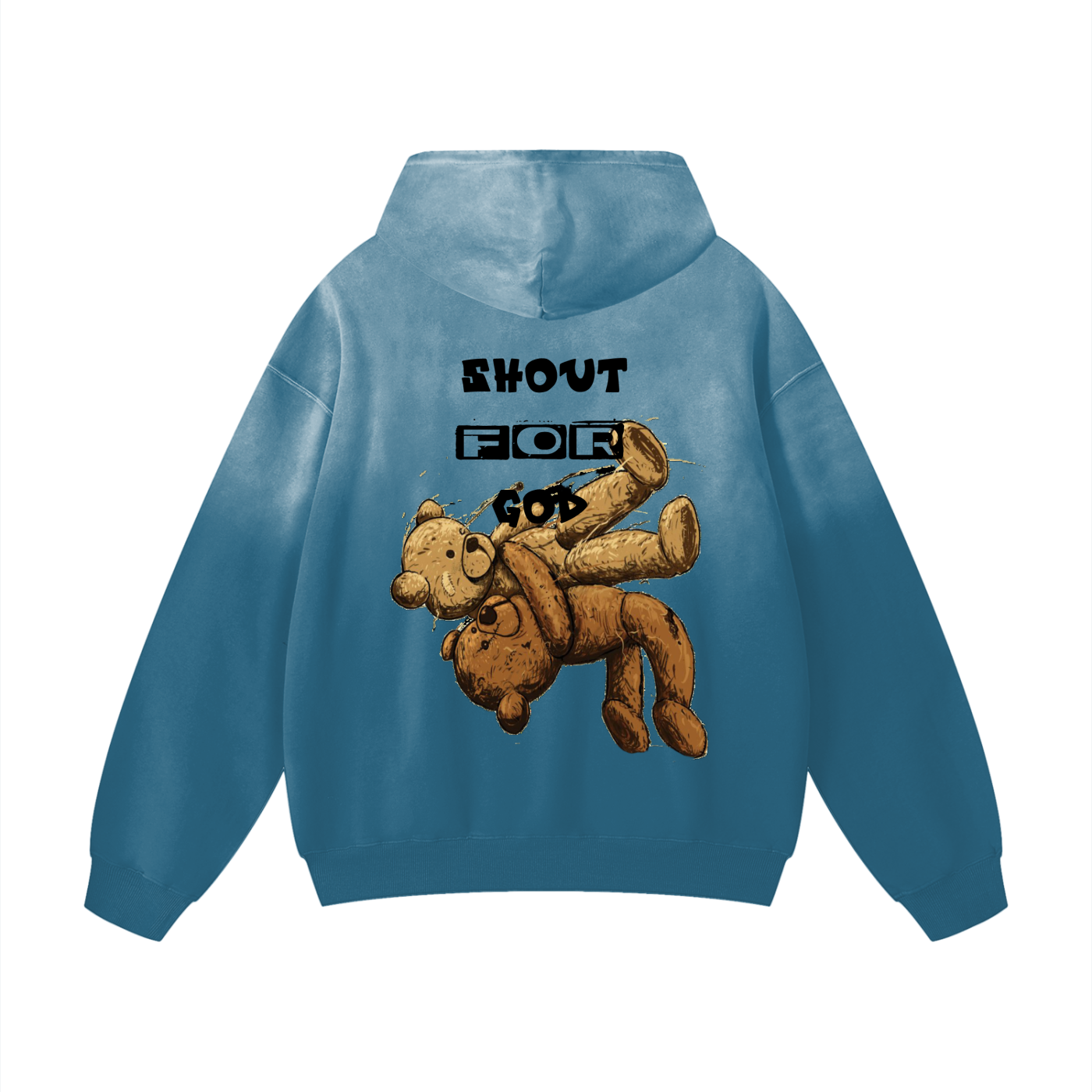 Shout: "Shout for god" washed hoodie
