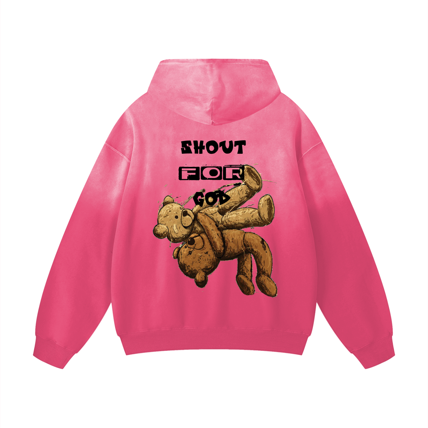 Shout: "Shout for god" washed hoodie