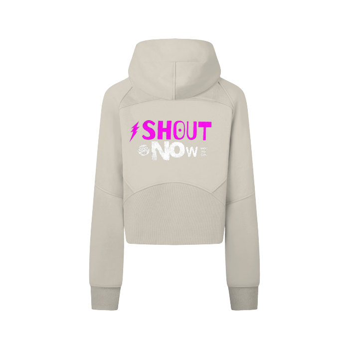 shout Cropped Zip-Through Hoodie