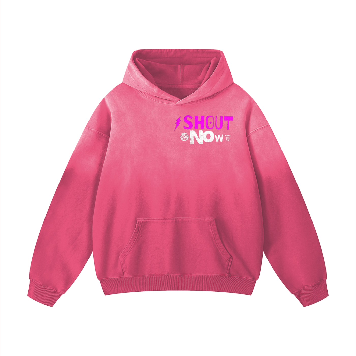 Shout: "Shout for god" washed hoodie