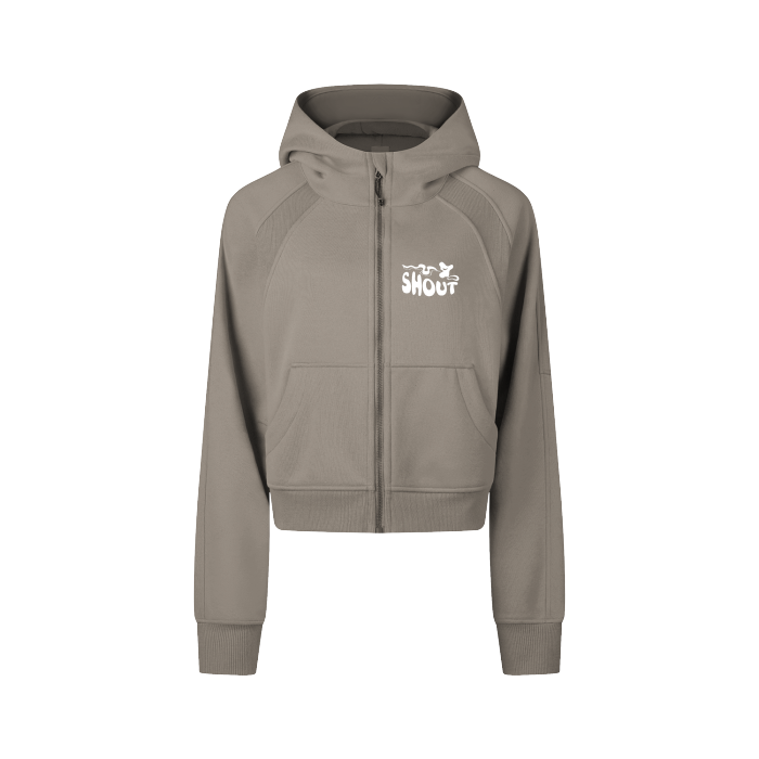 shout Cropped Zip-Through Hoodie