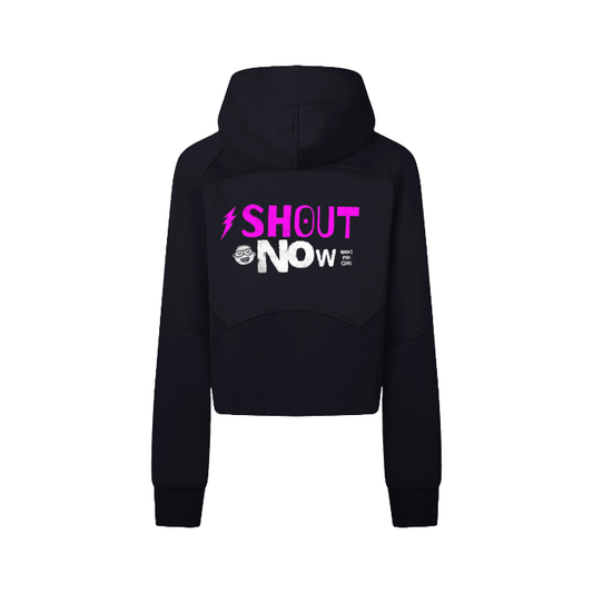 shout Cropped Zip-Through Hoodie