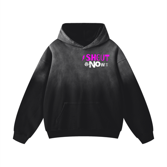 Shout: "Shout for god" washed hoodie