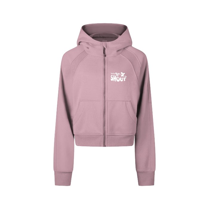 shout Cropped Zip-Through Hoodie