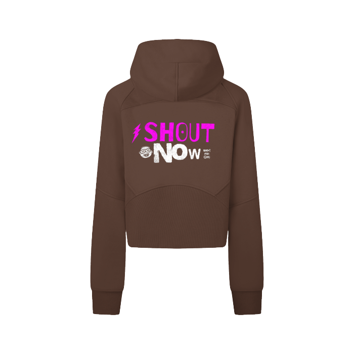 shout Cropped Zip-Through Hoodie