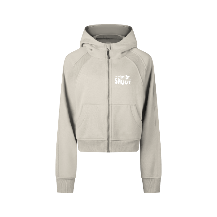 shout Cropped Zip-Through Hoodie
